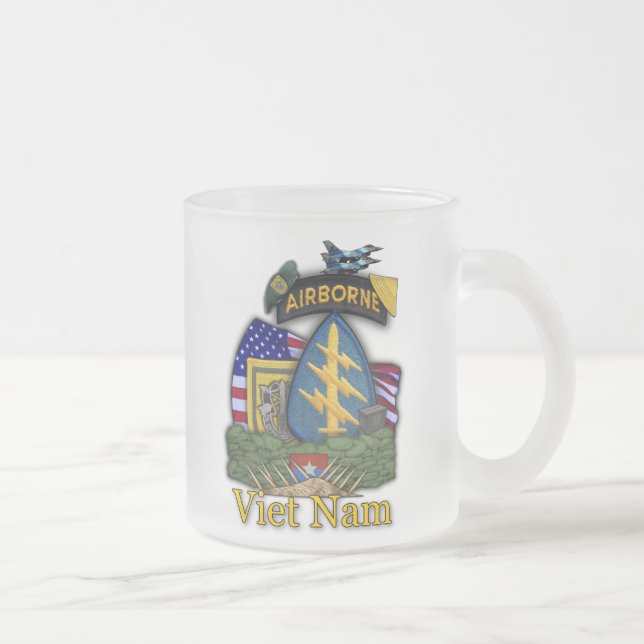 Taza De Cristal Esmerilado 1.ª fuerza especial vietnam veteranos de guerra he (Derecha)
