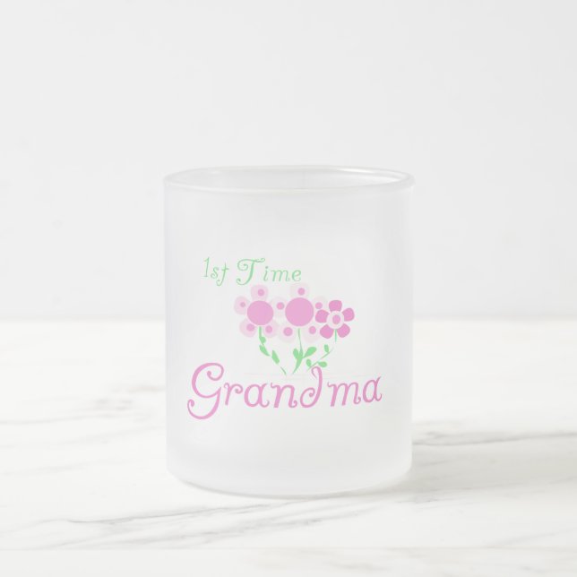 Taza De Cristal Esmerilado 1.ª Vez Flores Rosa-Abuelas (Centro)