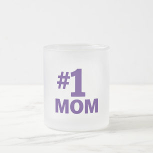 TAZA DE CRISTAL ESMERILADO #1 MAMÁ