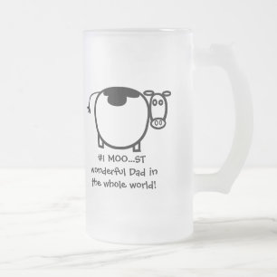 Taza De Cristal Esmerilado #1 Moo...ᵉʳ Padre Maravilloso - Personalizado