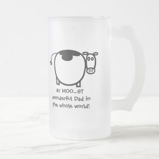 Taza De Cristal Esmerilado #1 Moo...ᵉʳ Padre Maravilloso - Personalizado