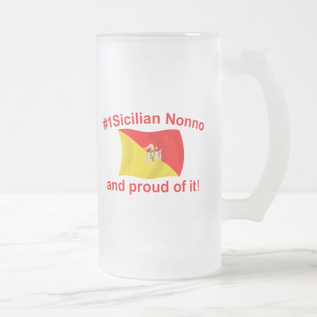 Taza De Cristal Esmerilado #1 orgulloso Nonno siciliano (Derecha)