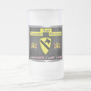 Taza De Cristal Esmerilado 1ra CAV- 1ra División de Caballería
