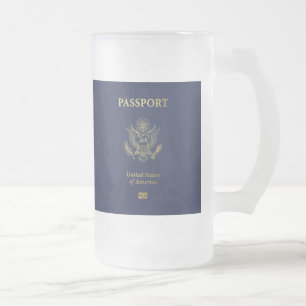 Taza De Cristal Esmerilado [200] Cobertura de pasaporte estadounidense