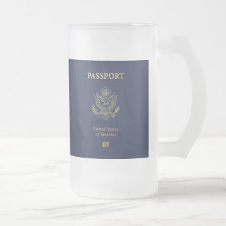 Taza De Cristal Esmerilado [200] Cobertura de pasaporte estadounidense