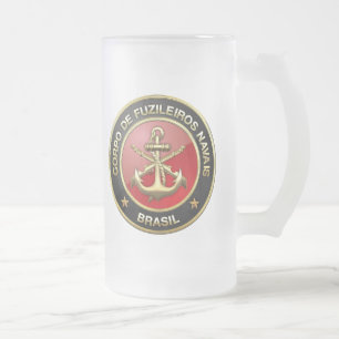Taza De Cristal Esmerilado [200] Corpo De Fuzileiros Navais [el Brasil] (CFN)