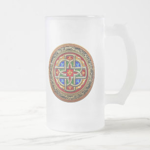 Taza De Cristal Esmerilado [200] Cruz Celta [Oro+Esmalte]