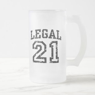 Taza De Cristal Esmerilado 21 cumpleaños