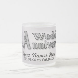 Taza De Cristal Esmerilado 25° Aniversario - Plata - Personalizar