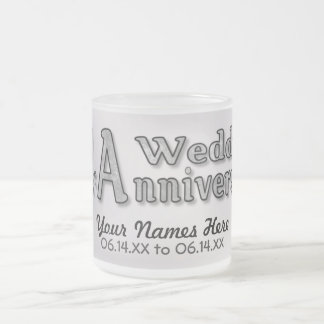 Taza De Cristal Esmerilado 25° Aniversario - Plata - Personalizar