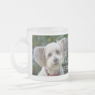 Taza De Cristal Esmerilado 2 fotos hacen tu propia nueva foto de perro gato M
