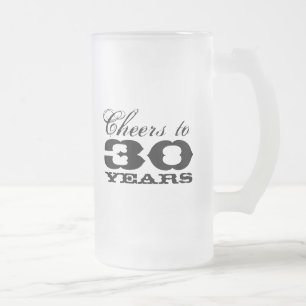 Taza De Cristal Esmerilado 30.ª berenjena de cumpleaños para hombres   Salu