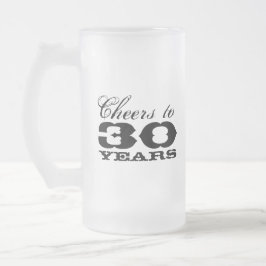 Taza De Cristal Esmerilado 30.ª berenjena de cumpleaños para hombres | Saludo