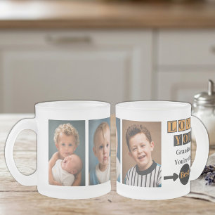 Taza De Cristal Esmerilado 3 foto te amo abuelo naranja