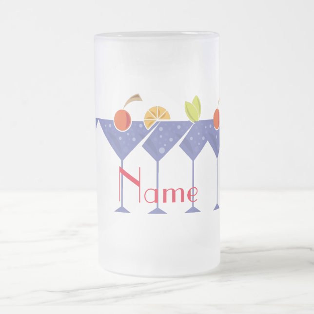 Taza De Cristal Esmerilado 3 Martini Cocktails Thunder_Cove (Centro)