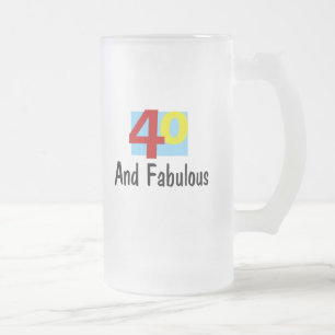 Taza De Cristal Esmerilado 40 y fabuloso
