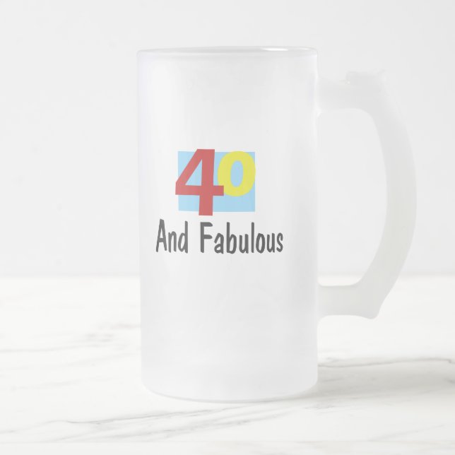 Taza De Cristal Esmerilado 40 y fabuloso (Derecha)