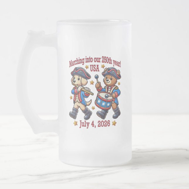 Taza De Cristal Esmerilado 4 de julio 2014: 250 Aniversario Semiquincentenari (Izquierda)