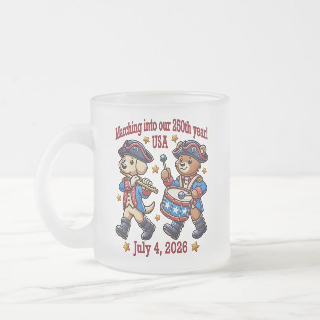Taza De Cristal Esmerilado 4 de julio 2014: 250 Aniversario Semiquincentenari (Izquierda)