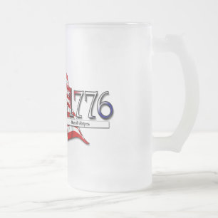 Taza De Cristal Esmerilado 4 de julio de 1776 Estrellas y rayas