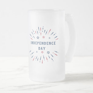 Taza De Cristal Esmerilado 4 de julio de 1776 Fuegos artificiales de Estados 