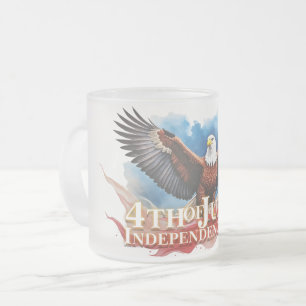 Taza De Cristal Esmerilado 4 de julio de Águila - Diseño de arte patriótico