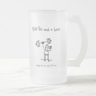 Taza De Cristal Esmerilado 500 libras y una cerveza