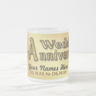 Taza De Cristal Esmerilado 50° Aniversario - Oro - Personalizar