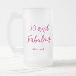Taza De Cristal Esmerilado 50 y fabuloso 50.º barquillo moderno de cerveza es