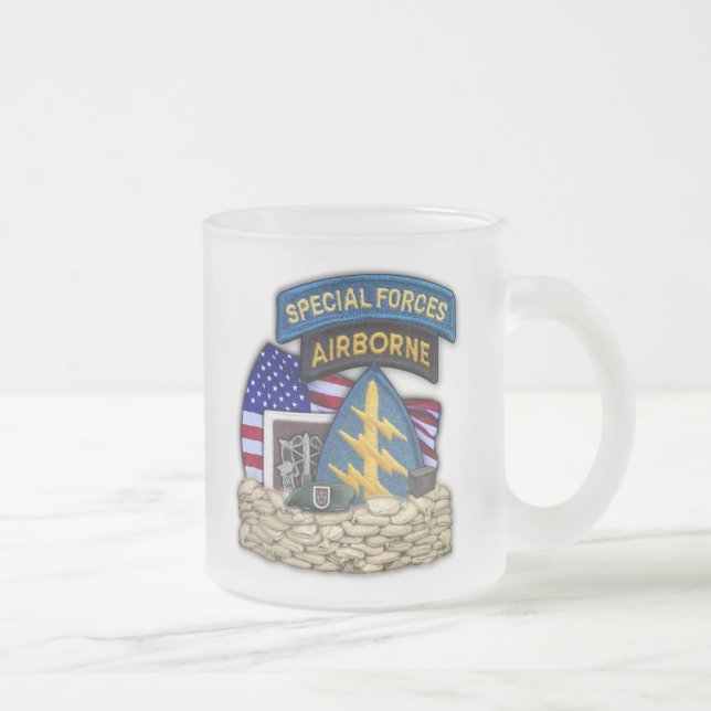 Taza De Cristal Esmerilado 5.º grupo de fuerzas especiales fort campbell fros (Derecha)