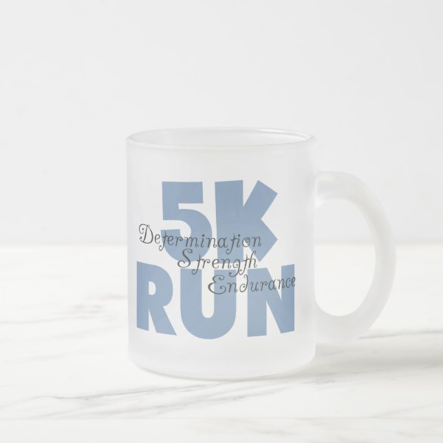 Taza De Cristal Esmerilado 5.000 Correr azul (Derecha)