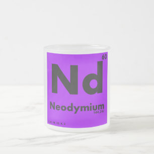 Taza De Cristal Esmerilado 60 tabla periódica del neodimio de elementos