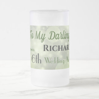 Taza De Cristal Esmerilado 6.º Boda Aniversario Esposo