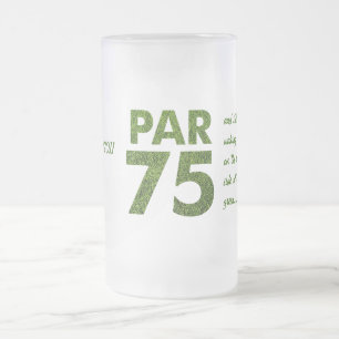 Taza De Cristal Esmerilado 75.o par 75 de la fiesta de cumpleaños de los