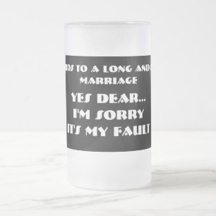 Taza De Cristal Esmerilado 7 Palabras A Un Largo Y Feliz Boda Divertido Del M