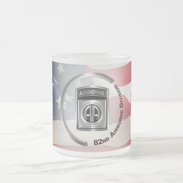 Taza De Cristal Esmerilado 82ª División Aérea Diseño Personalizado (Centro)