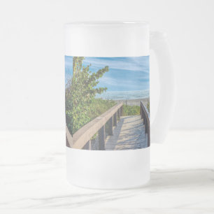 Taza De Cristal Esmerilado A La Playa