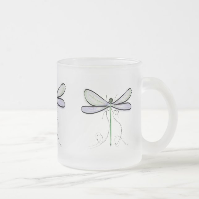 TAZA DE CRISTAL ESMERILADO A SIMPLE DRAGONFLY FROSTED MUG (Derecha)