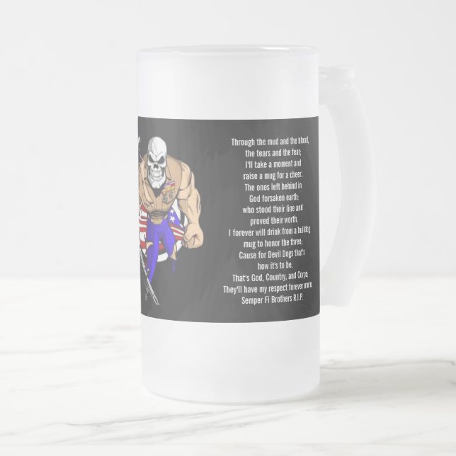 Taza De Cristal Esmerilado A través del barro y la sangre (Anverso derecho)