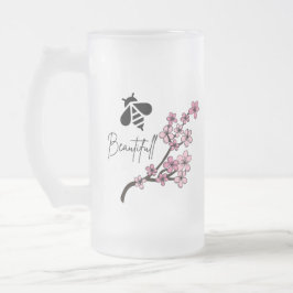 Taza De Cristal Esmerilado abeja hermosa