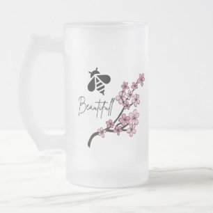 Taza De Cristal Esmerilado abeja hermosa