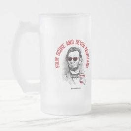 Taza De Cristal Esmerilado Abraham Lincoln - cuatro cuentas y hace siete