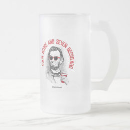 Taza De Cristal Esmerilado Abraham Lincoln - cuatro cuentas y hace siete