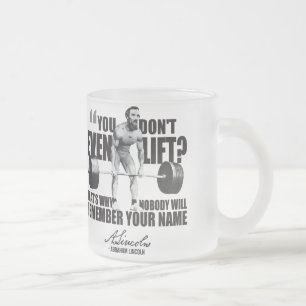 Taza De Cristal Esmerilado Abraham Lincoln Gym Humor - ¿Te Levantas?