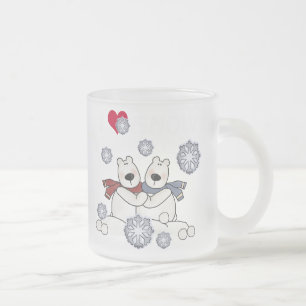 Taza De Cristal Esmerilado Abrazo de oso polar
