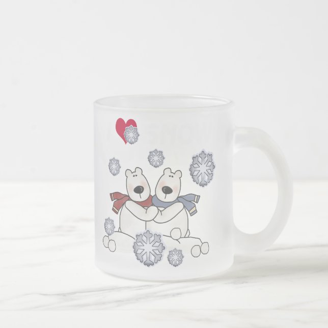 Taza De Cristal Esmerilado Abrazo de oso polar (Derecha)