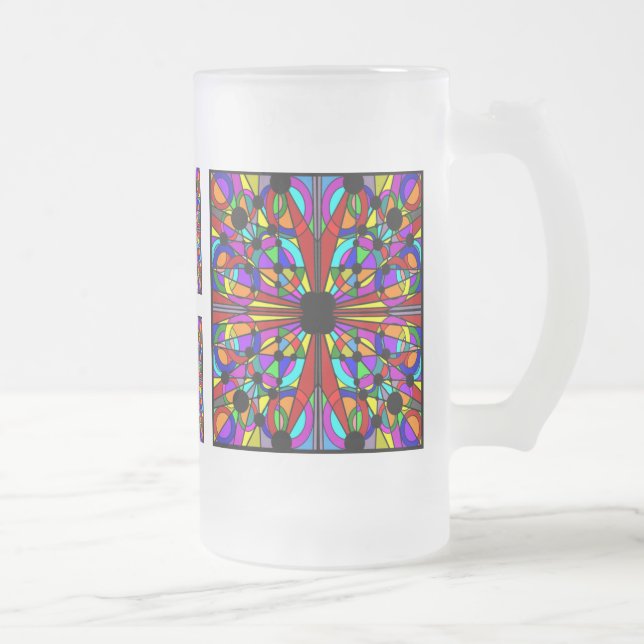 Taza De Cristal Esmerilado AbstractStained Mug4 alto helado vidrio (Derecha)