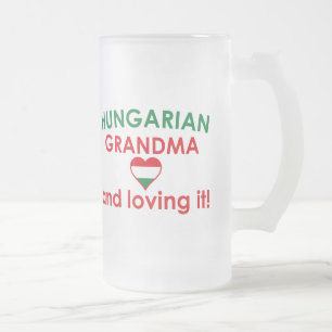 Taza De Cristal Esmerilado Abuela húngara - amor de él