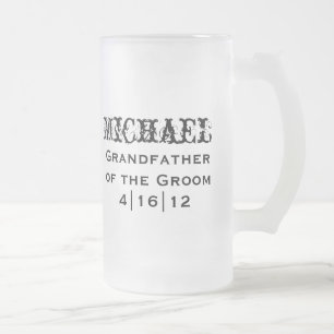 Taza De Cristal Esmerilado Abuelo personalizado de Groom Mug