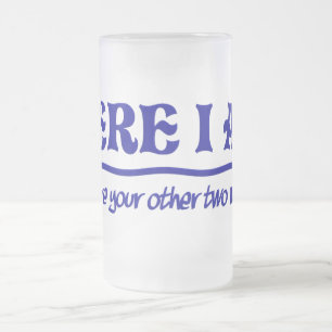 Taza De Cristal Esmerilado Acá soy mug - elegir estilo y color